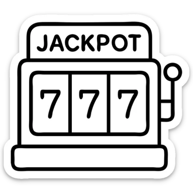 casino max win and more, slot machine jackpot, outlined icon style sticker