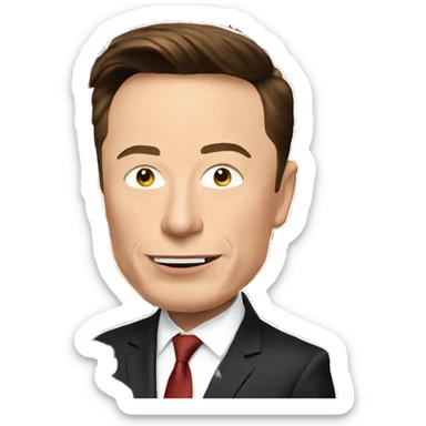 Elon musk at a democratic rally  sticker