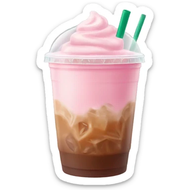 light pink starbucks ice coffee with ice cubes sticker