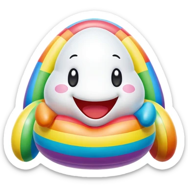 easter rainbow inflatable bouncy  poopmoji  sticker