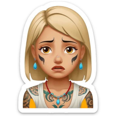 babylon ancient cry girl with tatooed sticker