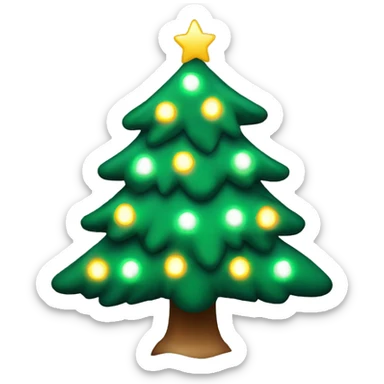 Christmas tree with lights and snow  sticker