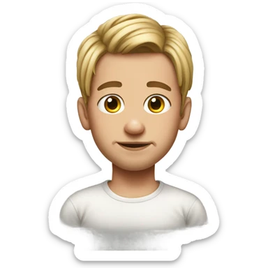 realistic portrait of bearded boy with pig tails sticker