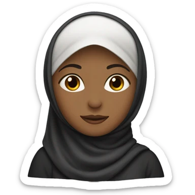 a woman wearing hijab and have 2 children sticker