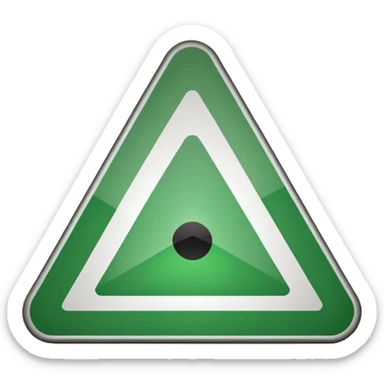 danger green triangle sign sticker