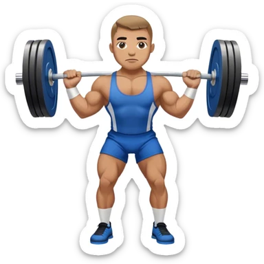 powerlifter with blue shorts perfoming deadlift sticker