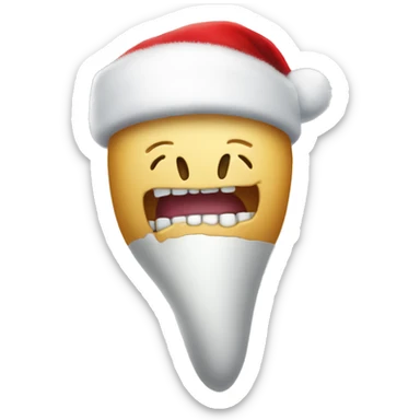 Tooth wearing a Santa hat  sticker