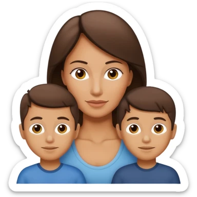 Light brunette fit mom with 3 sons sticker