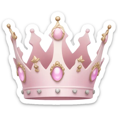 White and pastel pink crown sticker