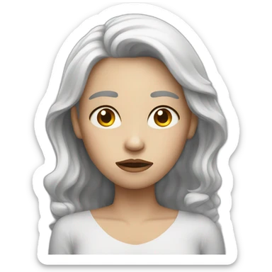 woman worried_ white skin sticker