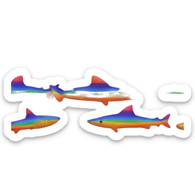 Rainbow Shark bi flag colors sticker