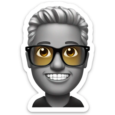 A movie star with diamond glasses and replace his teeth diamonds sticker