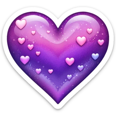 glitter heart with gradient spots sticker