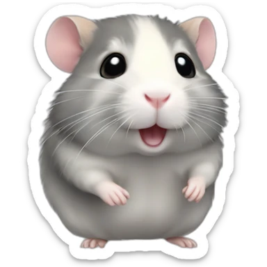 Hamster ruso gris rayado sticker