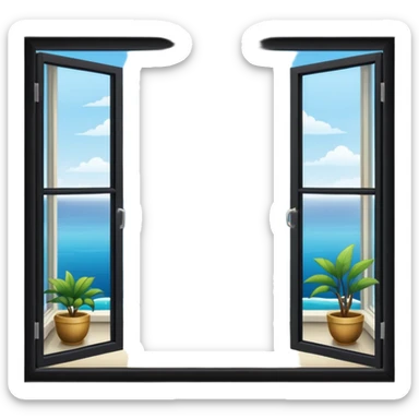 window apartment with sea view sticker