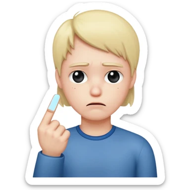 Sad face that’s doing the middle finger sticker