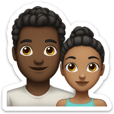 Wenthworth miller and a black girl brown eyes and sblack hair in a bun sticker