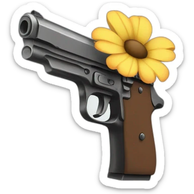 gun with a flower in the end sticker