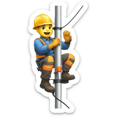 Lineman worker sticker
