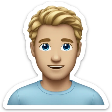 Man with light brown hair and blue grey eyes sticker