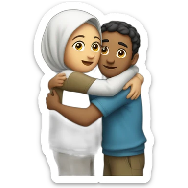 Israel and palestin do an hug sticker