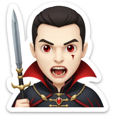 vampire guard with spear open mouth sticker