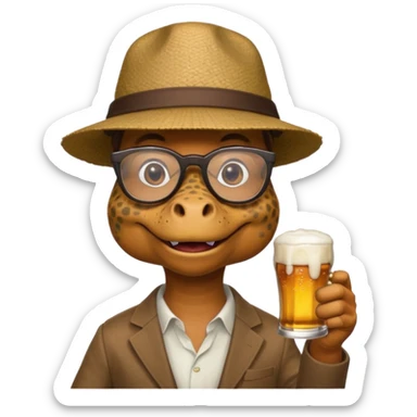 Wygeneruj dinozaura z okularami, czapka supreme  i piwem w ręku  sticker