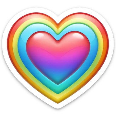 Heart with unique all colors in one heart sticker