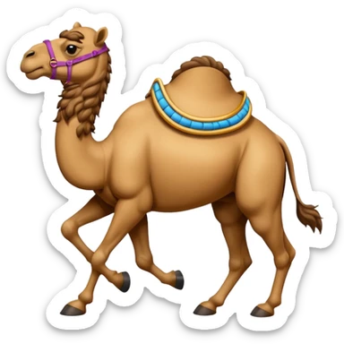camel running a race  sticker