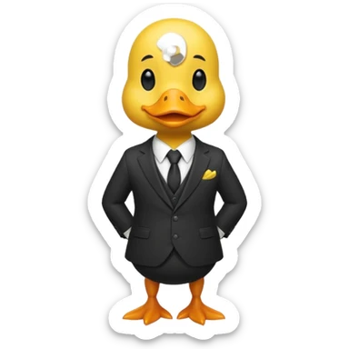 yellow duck wearing a suit and tie, gentleman sticker