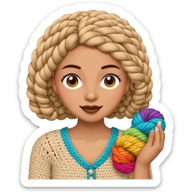 Mujer tejiendo crochet  sticker