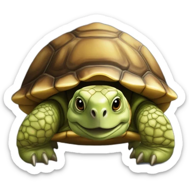 une tortue qui est sur le dos d'un ours sticker