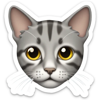liam gallagher as a grey tabby cat sticker