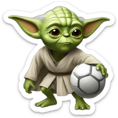 Yoda playing football in Manchester united sticker