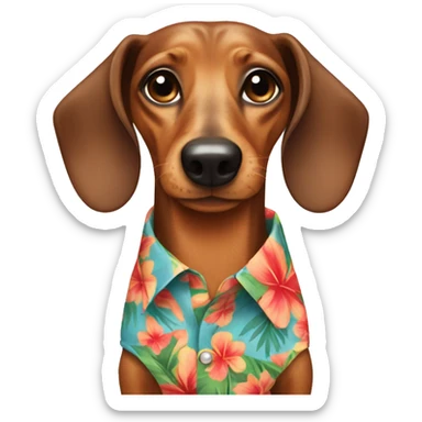 Dachshund wearing Hawaiian Shirt  sticker
