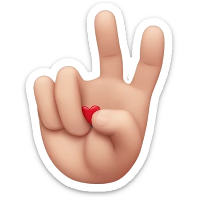 Hand heart with one pinky sticking up sticker