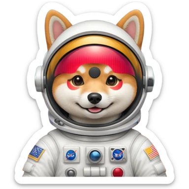 shiba dog astronaut sticker