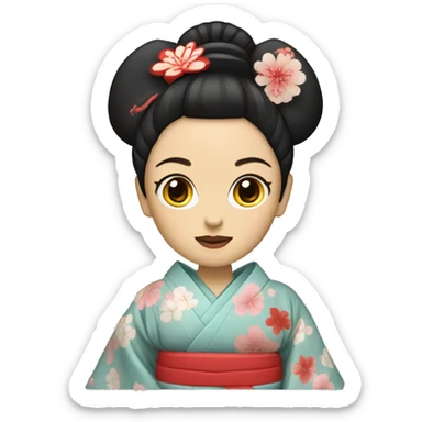 Geisha with kimono sticker