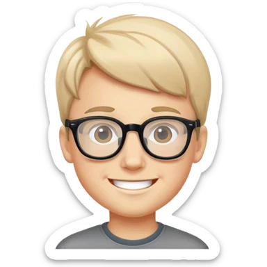 smiling boys wearing glasses sticker