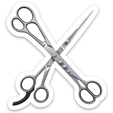 open hairdressing scissors sticker