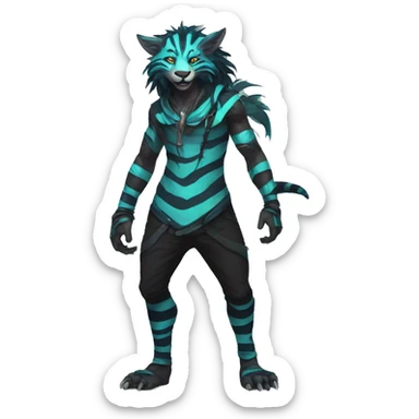 Cool Edgy Vernid species with stripes by LiLaiRa full body sticker