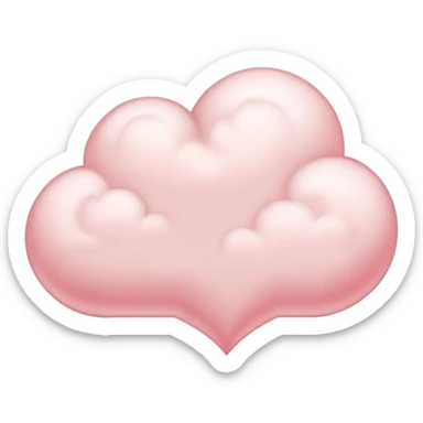Light pink heart + cloud sticker