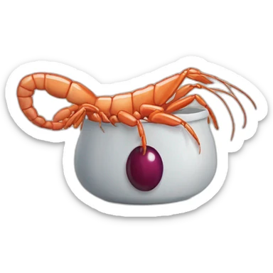 Une crevette qui a un tabliers sticker