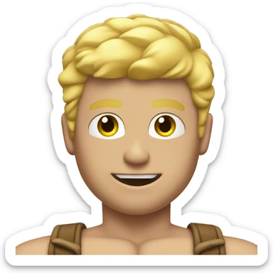 blonde muscular gay guy sticker