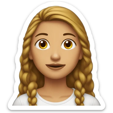 Mujer trigueña pelo largo crespo miel largo sticker