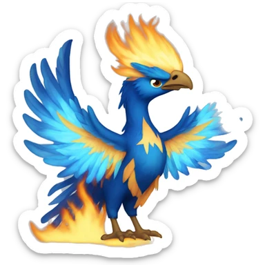 Blue Flame Phoenix sticker