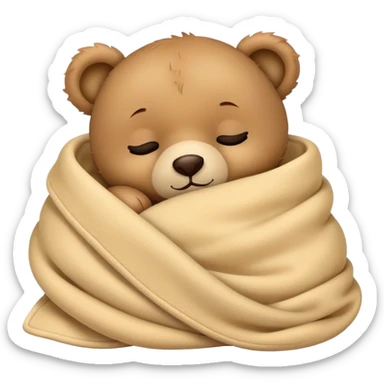Baby Teddy Bear sleeping in a blanket  sticker