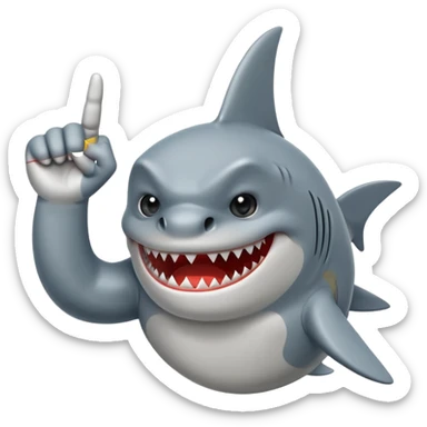A shark pulling a middle finger sticker