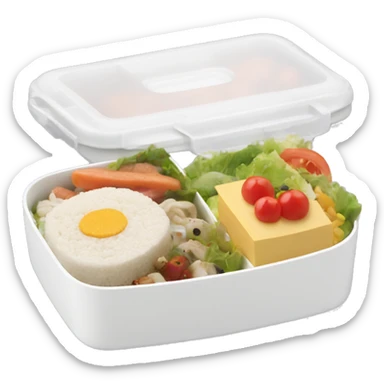 White lunch bento box sticker