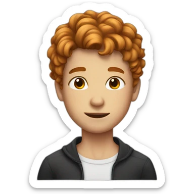 A boy with freckles and ref hair sticker